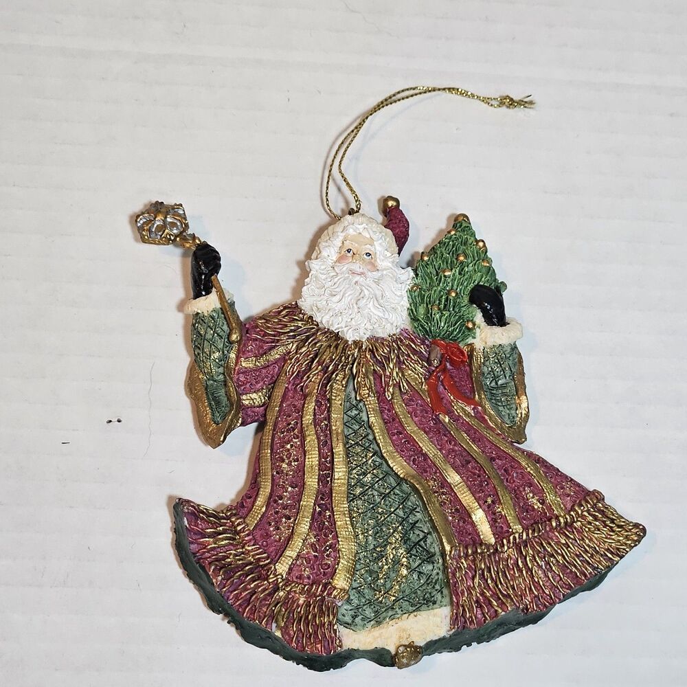 Victorian Rustic Rich Style Santa Claus Christmas Ornament Decoration  Vintage